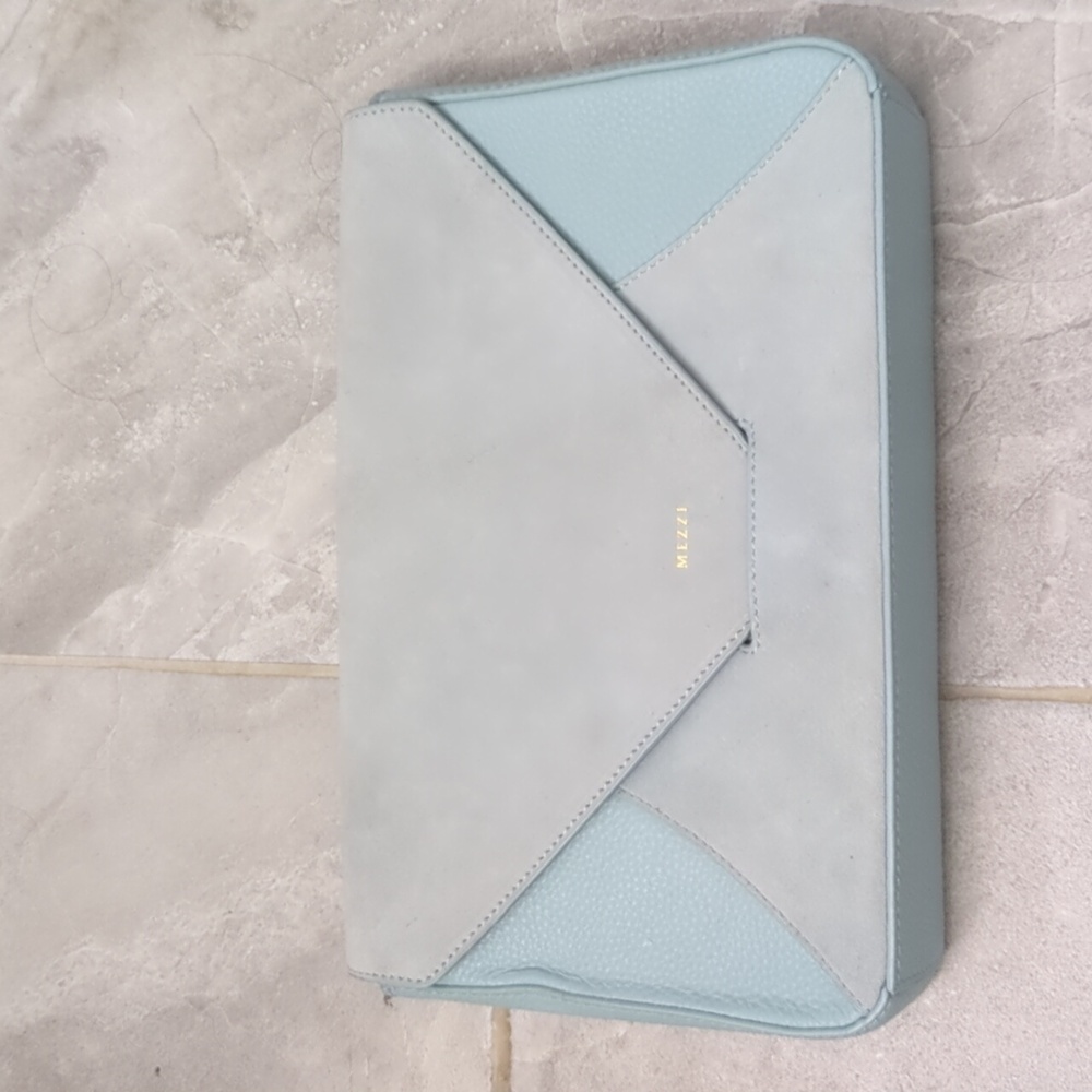 Mezzi suede and leather clutch
